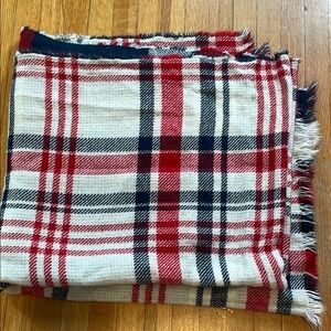 Red and Blue Plaid Large Scarf